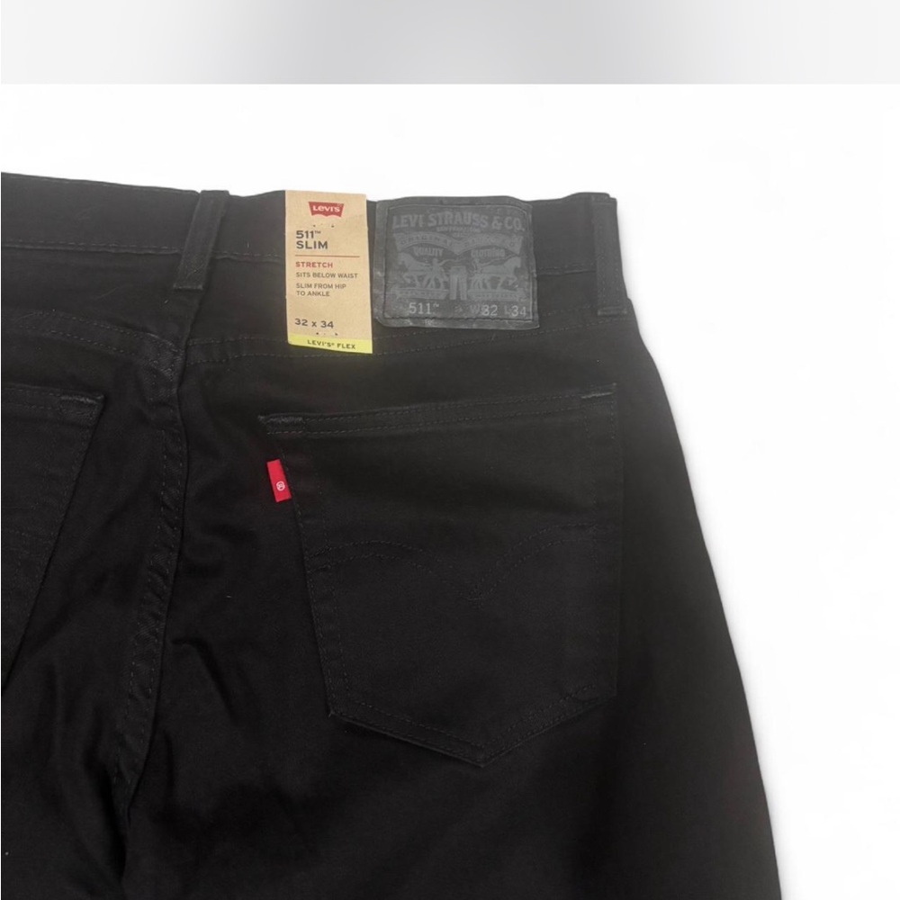 Levi's 511 Slim Flex Stretch Black Jeans Mens 32x34 NWT - Picture 4 of 6